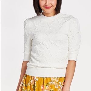 Free People Eden Short Sleeve Text Knit Top